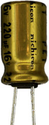 220 microfarad aluminum electrolytic capacitor