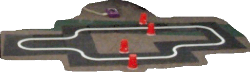 Racetrack with timer cones
