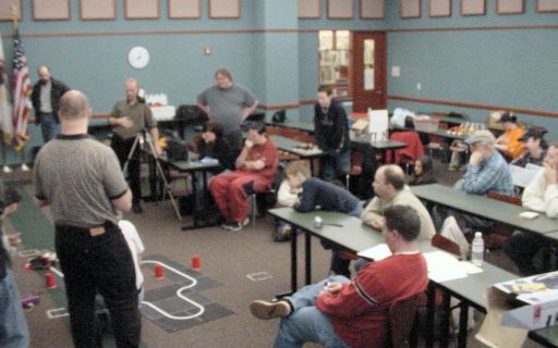 Line-following race in progress