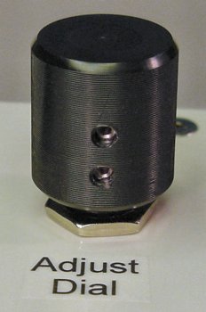 Rotary encoder installed with a nut and knob.