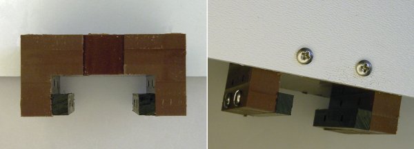 Pads are attached to the bottom sides of the slide to prevent the slide from falling off the level.