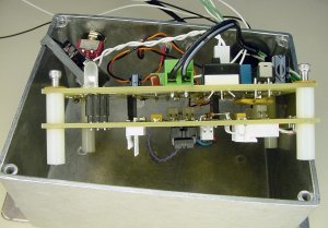 Two PCB circuit boards mounted back-to-back