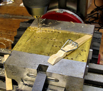 Drilling holes in brass base plate