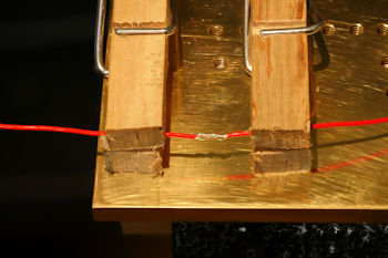 Wires ready to solder on fixture