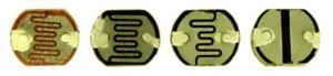 What's the purpose of interdigitating (wavy lines) on cadmium sulfide photoresistors?