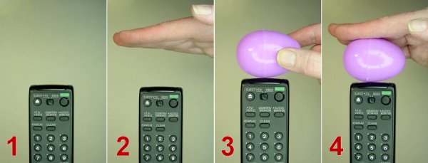 Steps to test an object for IR transparency with an infrared remote control: 1. Make sure the remote works. 2. Make sure a solid object can block the remote from working. 3. Perform test. 4. Make sure the light is really passing through the object by seeing if it stops working with something solid in the way.