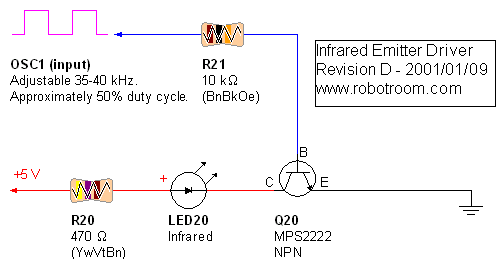 Infrared emitter driver schematic