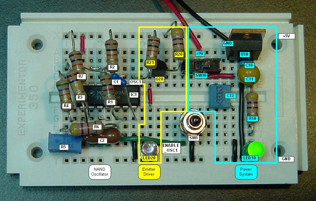 Infrared breadboard labeled