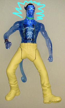 Jake Sully toy head lights up.