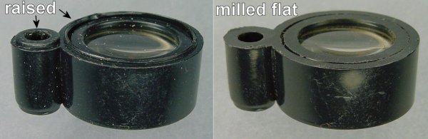 The plastic loupe housing has raised areas that need to be milled flat before mounting the ring light.