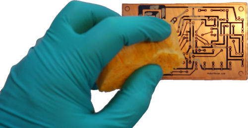 Applying etchant with a sponge