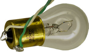 Automotive lightbulb with soldered wires to act as igniter during debugging