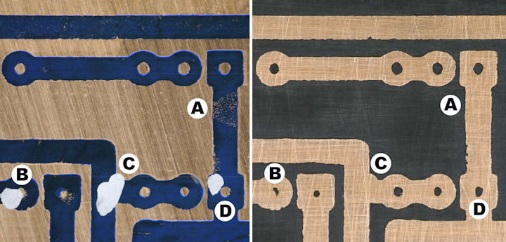 Etching poor transfer