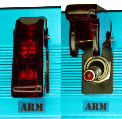 The igniter arming control is a covered pilot toggle switch.
