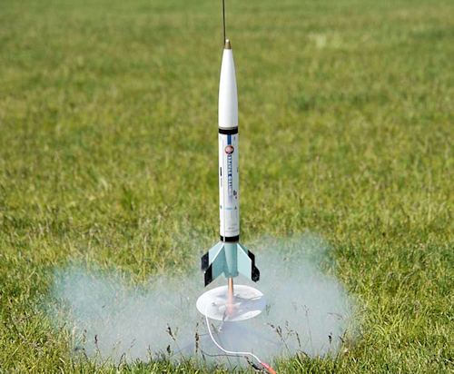 Model rocket lift off
