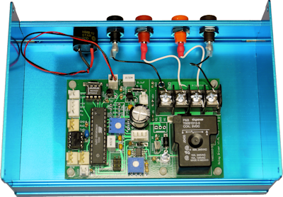Rocket launcher circuit board installed in aluminum case