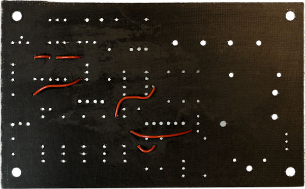 Single sided board top with wires rather than copper