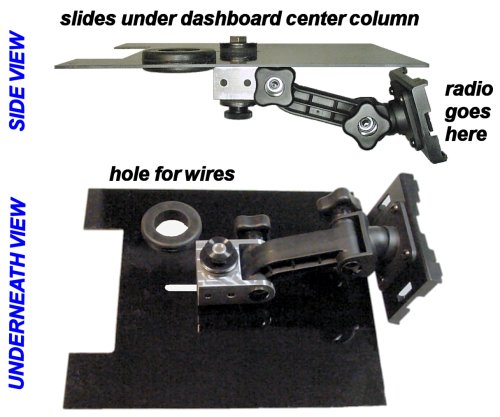 Completed satellite radio car mounting bracket bolted to Garolite