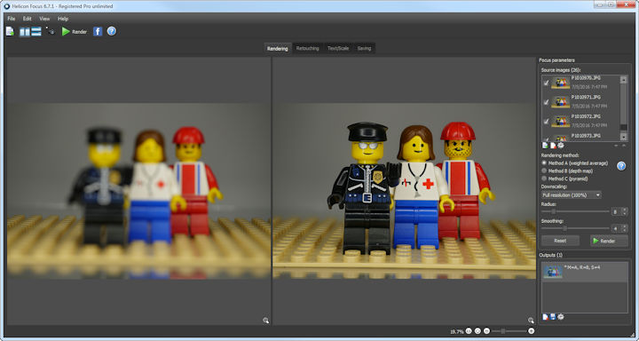 Stacking photos in Helicon Focus 6