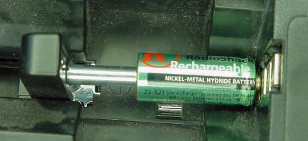 Using a circuit-board spacer to recharge N-size battery in AA/AAA Energizer recharger