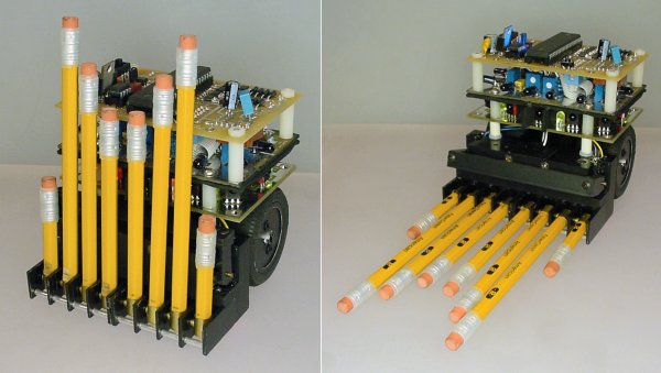 Front views of No.2, a champion autonomous mini-sumo robot