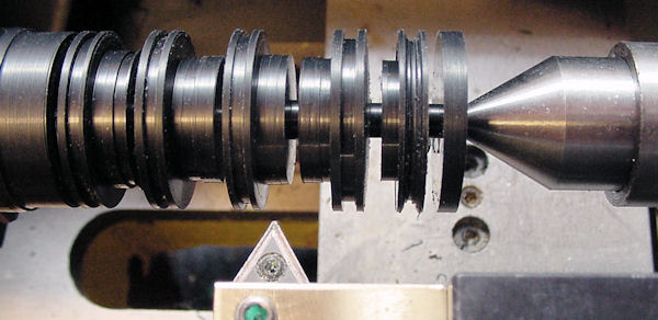 Machining hubs from inch ABS rod on lathe