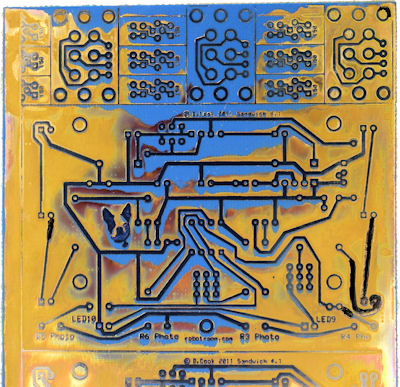 Partly etched PCB