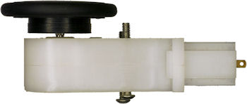 Solarbotics motor with lathe hub lego wheel and drilled through screw holes