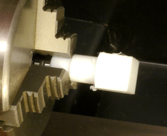 Flipped in chuck to machine tip