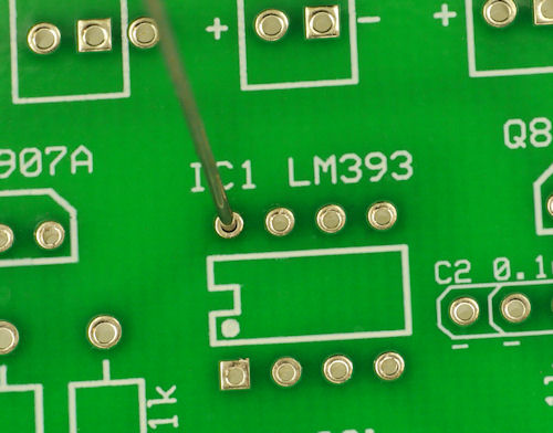 Measuring PCB hole size with pin gage