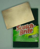 Scotch-Brite scouring pads and a single-sided copper board