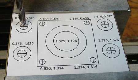 A paper template designed on a computer can be used to locate holes.