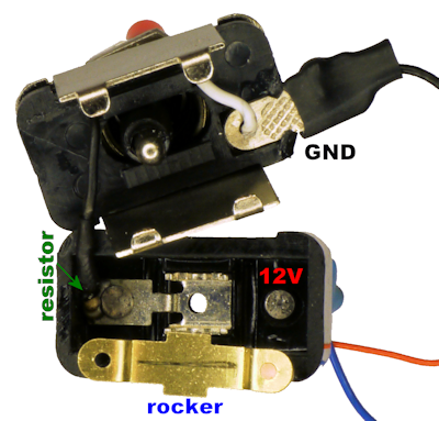 Inside a toggle switch with LED