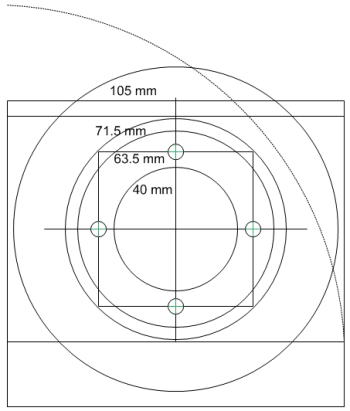 CAD template created in Microsoft Visio for determining the sizes of discs for a test apparatus.