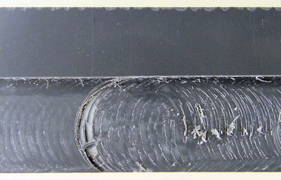 Imperfect lip due to milling marks