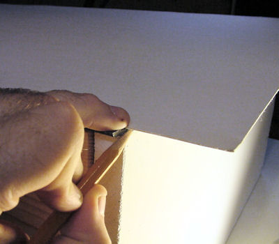 Marking the board to cut to shape