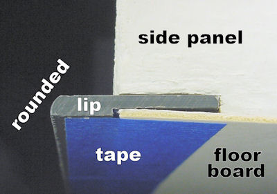 Side shot of the front of the nest with a profile of the lip