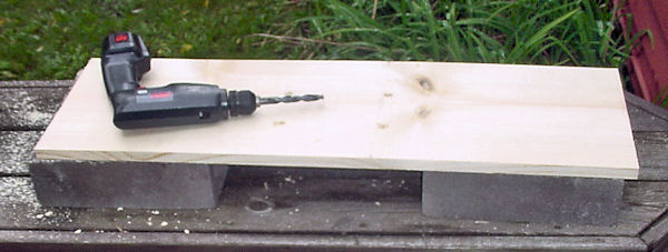 Use saw horses or concrete blocks