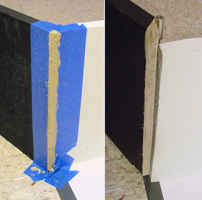 Wood filler in place with clean separation