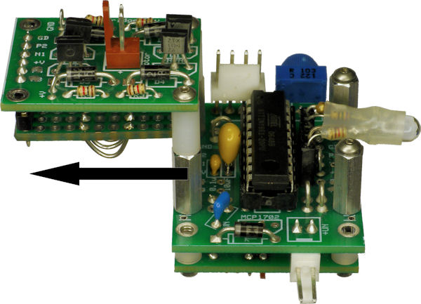 Left motor driver offset to access microcontroller during development
