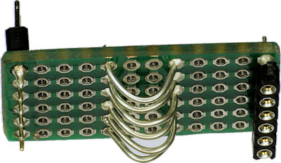 Motor driver offset board with test point hook loops for debugging