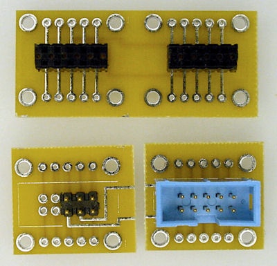 ATtiny 8-pin quick-connect with sockets and headers soldered on.