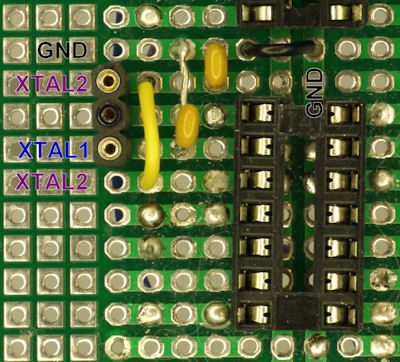 Adding a crystal ATtiny84 programming board