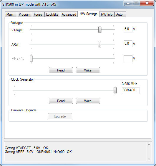 STK500 voltage settings in AVR Studio