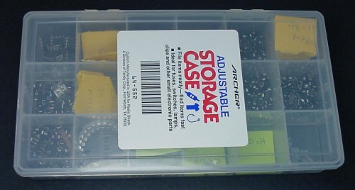 Plastic adjustable storage case (Archer #64-522 from RadioShack).