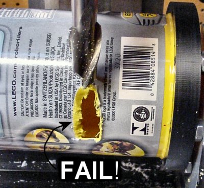 End mill fails to cleanly cut thin plastic container.