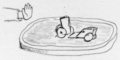 A contestant stopping a round to prevent damage