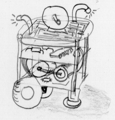 A Sumo robot with multiple layers of board stacked high