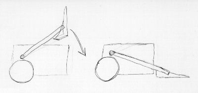 A side view of a Sumo robot that lowers a scoop
