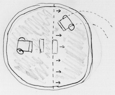 Valid ring locations for placement of second robot